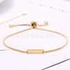 PolishedPlus Customized bracelet engravable Titanium Smooth Letter personalized custom adjustable for Women birthday girl gift
