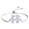 PolishedPlus Customized bracelet engravable Titanium Valentine's Day present for Lovers adjustable Bead For Women girl gift