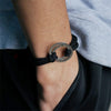 PolishedPlus Customized bracelet rope for men with engraved hoop Letter personalized custom for birthday gift