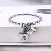 PolishedPlus Customized butterfly charm hollow letter bracelet heart pendant bangle