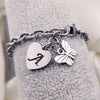 PolishedPlus Customized butterfly charm hollow letter bracelet heart pendant bangle