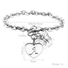 PolishedPlus Customized butterfly charm hollow letter bracelet heart pendant bangle