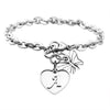PolishedPlus Customized butterfly charm hollow letter bracelet heart pendant bangle