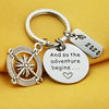 PolishedPlus Customized engravable 2022 Keychain and so the adventure begins Stainless Steel Letter personalized birthday gift