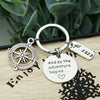 PolishedPlus Customized engravable 2022 Keychain and so the adventure begins Stainless Steel Letter personalized birthday gift