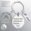 PolishedPlus Customized engravable 2022 Keychain and so the adventure begins Stainless Steel Letter personalized birthday gift