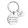 PolishedPlus Customized engravable Keychain She believed she could so she did Stainless Steel Letter personalized birthday gift