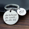PolishedPlus Customized engravable Keychain She believed she could so she did Stainless Steel Letter personalized birthday gift