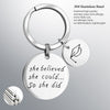 PolishedPlus Customized engravable Keychain She believed she could so she did Stainless Steel Letter personalized birthday gift