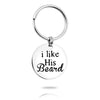 PolishedPlus Customized i like His Beard Keychain couple Love black humor stainless steel Letter personalized for Women gift