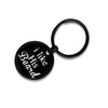 PolishedPlus Customized i like His Beard Keychain couple Love black humor stainless steel Letter personalized for Women gift