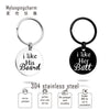 PolishedPlus Customized i like His Beard Keychain couple Love black humor stainless steel Letter personalized for Women gift
