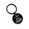 PolishedPlus Customized i like her butt Keychain couple Love black humor stainless steel Letter personalized for Women gift