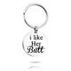 PolishedPlus Customized i like her butt Keychain couple Love black humor stainless steel Letter personalized for Women gift