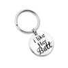 PolishedPlus Customized i like her butt Keychain couple Love black humor stainless steel Letter personalized for Women gift