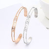PolishedPlus Customized infinite love stainless steel bangle hollow Letter bracelet Mother's Day Girl Lover for Women Gift