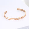 PolishedPlus Customized infinite love stainless steel bangle hollow Letter bracelet Mother's Day Girl Lover for Women Gift
