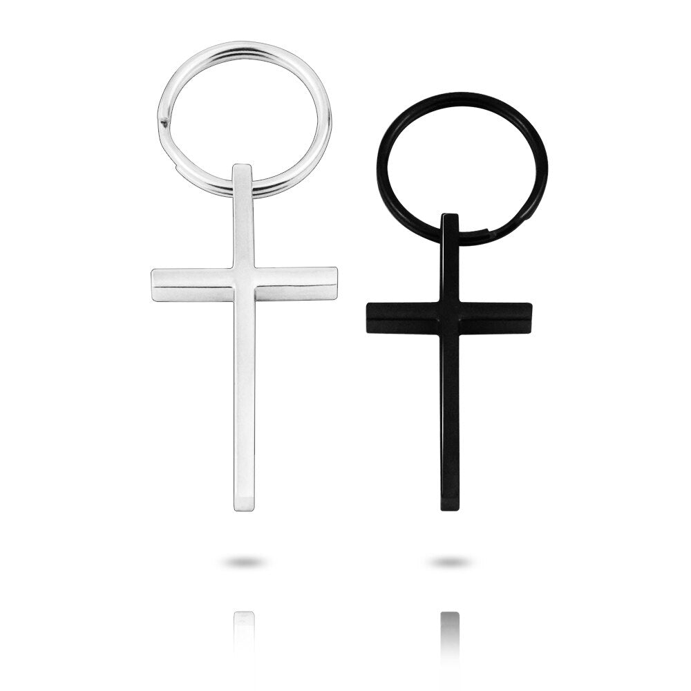 PolishedPlus Customized keychain cross stainless steel key pendant personalized for Women birthday girl gift