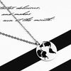 PolishedPlus Customized necklace hollow world map stainless steel travel personalized custom for Women birthday girl gift
