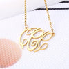 PolishedPlus Customized necklace letter C Baroque style Clavicle Chain simple hollow stainless steel for Women birthday gift