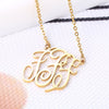 PolishedPlus Customized necklace letter F Baroque style Clavicle Chain simple hollow stainless steel for Women birthday gift