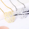 PolishedPlus Customized necklace letter L Baroque style Clavicle Chain simple hollow stainless steel for Women birthday gift