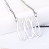 PolishedPlus Customized necklace letter O Baroque style Clavicle Chain simple hollow stainless steel for Women birthday gift