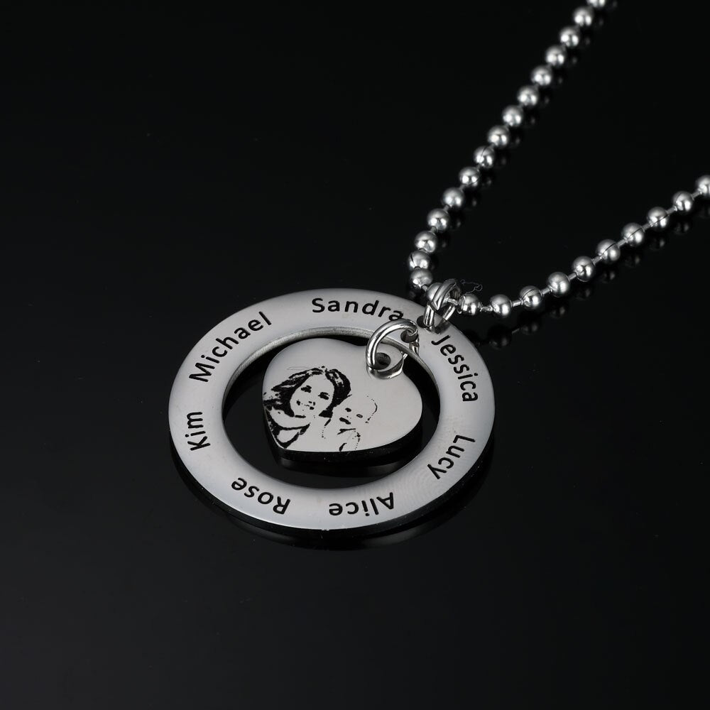 PolishedPlus Customized necklace photo engravable stainless steel Letter personalized custom for Women birthday girl gift