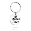 PolishedPlus Customized queen her king Keychain couple Love black humor stainless steel Letter personalized for Women gift