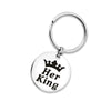 PolishedPlus Customized queen her king Keychain couple Love black humor stainless steel Letter personalized for Women gift
