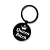 PolishedPlus Customized queen her king Keychain couple Love black humor stainless steel Letter personalized for Women gift