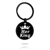 PolishedPlus Customized queen her king Keychain couple Love black humor stainless steel Letter personalized for Women gift
