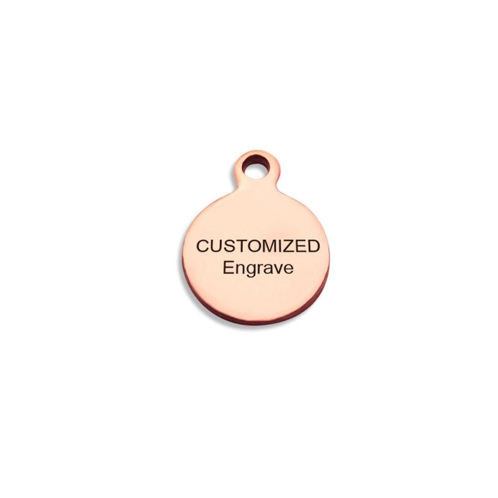 PolishedPlus DIY Accessories Round Circle Tag 20pcs/lot Customized Necklace Bracelet Charms Metal Pendant Engraved Logo Word