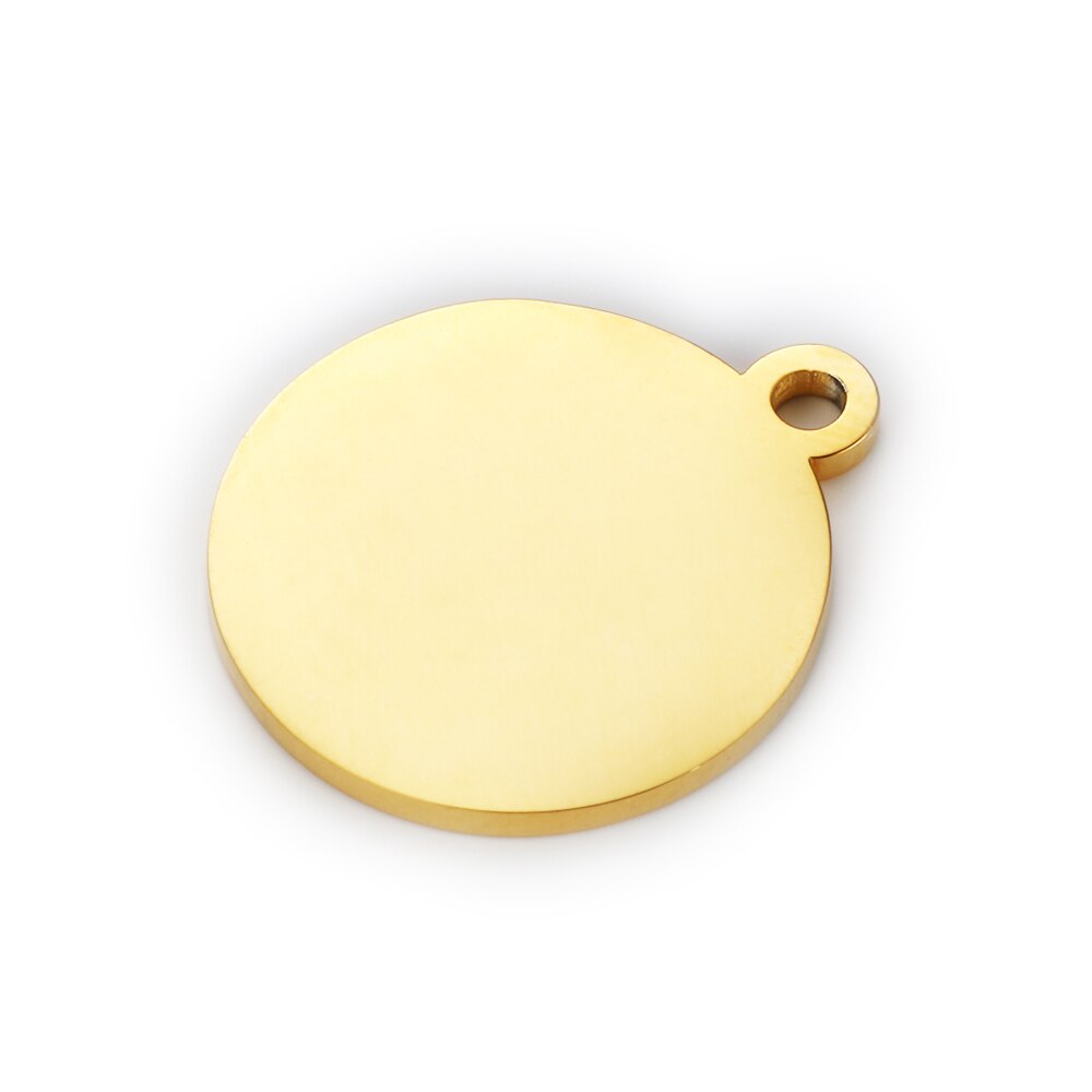 PolishedPlus DIY Accessories Round Circle Tag 20pcs/lot Customized Necklace Bracelet Charms Metal Pendant Engraved Logo Word
