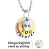 PolishedPlus Jewelry Women Multi-Layer Round Piece Pendant Metal YOU ME forever Lover Necklace Gift