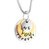 PolishedPlus Jewelry Women Multi-Layer Round Piece Pendant Metal YOU ME forever Lover Necklace Gift