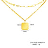 PolishedPlus Square Pendant Vintage Double Layer Necklace Gold chain Women Jewelry Layered Accesories for Girls Gifts