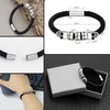 PolishedPlus Halloween Stainless Steel Bracelet Skeleton Skull Customize Name Beads Gothic Punk Gift Men Unisex Jewelry