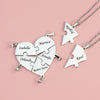 PolishedPlus Heart Shape Splicing Pendant Puzzle Necklace Keychain Keyring Custom Family Friends Names Men Women Jewelry Gifts