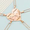 PolishedPlus Heart Shape Splicing Pendant Puzzle Necklace Keychain Keyring Custom Family Friends Names Men Women Jewelry Gifts
