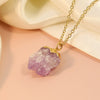 PolishedPlus Trendy Irregular Raw Earring Natural Crystal Amethysts Druzy Healing Point Earrings Quartz Jewelry Necklace