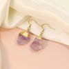 PolishedPlus Trendy Irregular Raw Earring Natural Crystal Amethysts Druzy Healing Point Earrings Quartz Jewelry Necklace