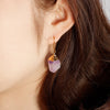 PolishedPlus Trendy Irregular Raw Earring Natural Crystal Amethysts Druzy Healing Point Earrings Quartz Jewelry Necklace