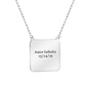 PolishedPlus Personalize Custom Text Word And Photo Romantic Lover Square Pendants Charm Necklace For Women Jewelry