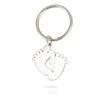 PolishedPlus Personalized Custom Baby Name Birthday Foot Keychain Engraved Date  Footprint Keyrings For Mom Dad Gift