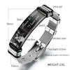 PolishedPlus Personalized Customize Bracelet Engraving Photo Word Date Anniversary Gift Adjustable Bangle For Men Dad Jewelry