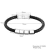 PolishedPlus Personalized Customize Family Name Bracelets Black Braided Leather Stainless Steel Beads Bangle For Men Fathers