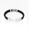 PolishedPlus Personalized Engraved Family Name Beads Bracelets Black Braided Leather Stainless Steel Bracelets For Men Fathers