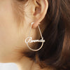 PolishedPlus Personalized Irregular Square Custom Name Earrings U Heart Shape Letter Earrings For Women Weddings Party Jewelry