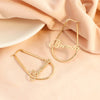 PolishedPlus Personalized Irregular Square Custom Name Earrings U Heart Shape Letter Earrings For Women Weddings Party Jewelry